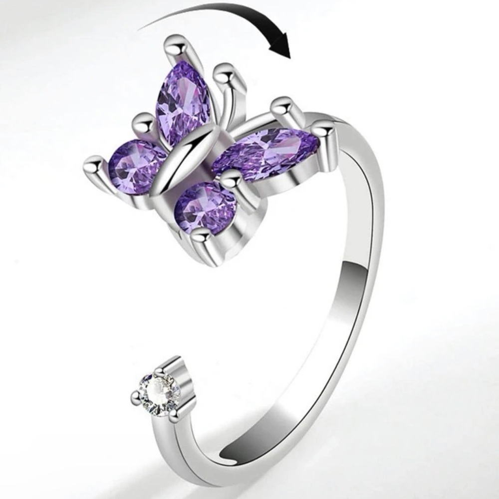 Butterfly Anti-Anxiety Spinning Cuff Ring